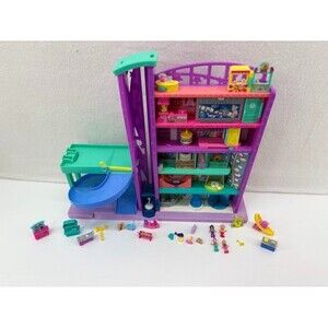 Polly Pocket Pollyville Mega Mall Playset with ,4 Dolls, Furniture,& Accessories
